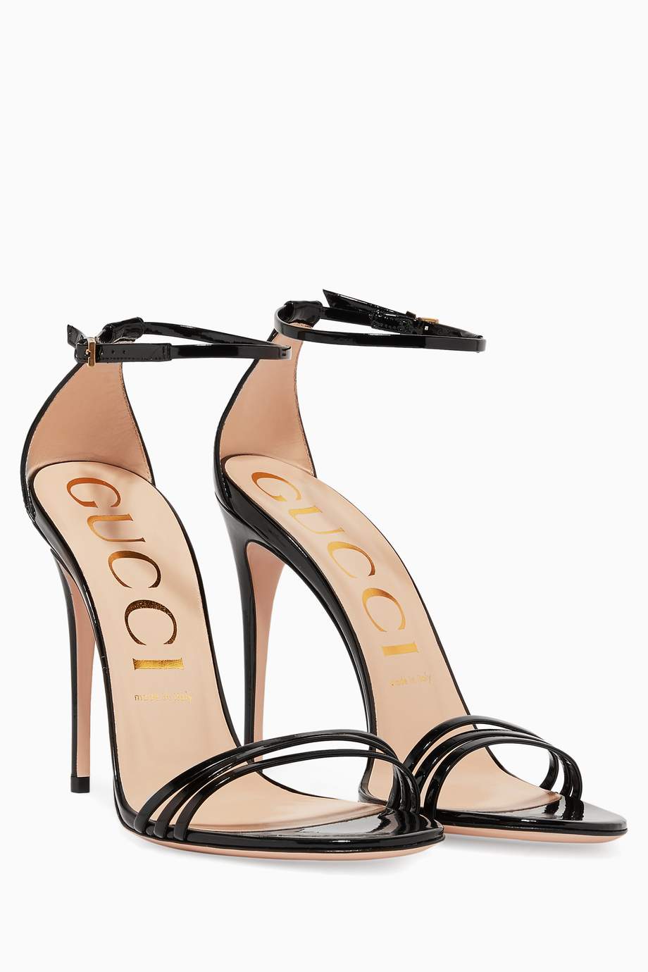 Shop Gucci Black Black Ilse CrystalBow Sandals for Women
