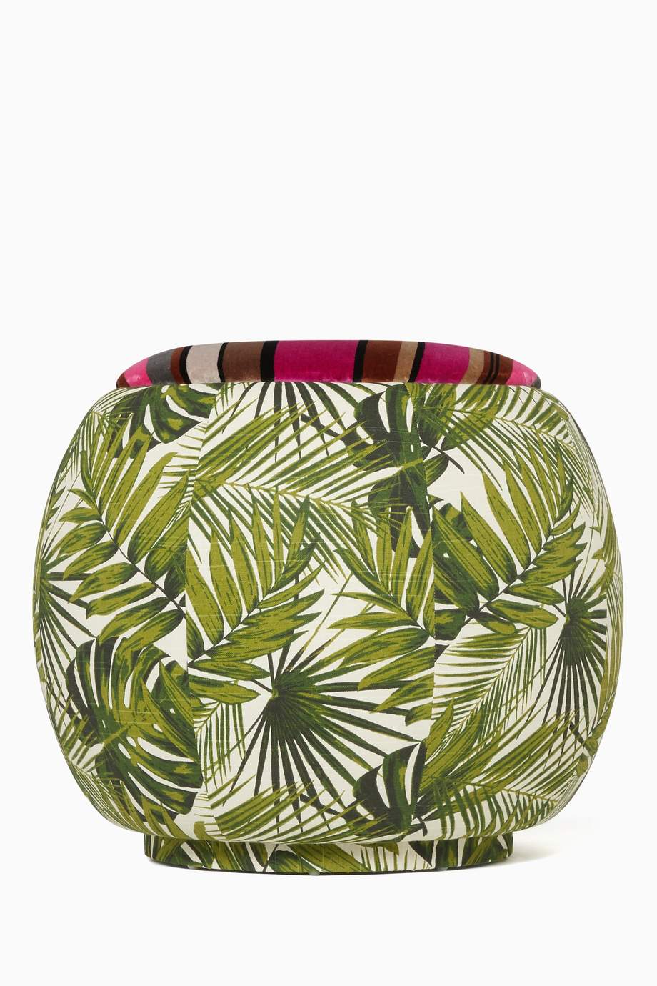 تسوق كرسي بوف كوين بنقشة سعف النخيل وجزء علوي من المخمل Maison