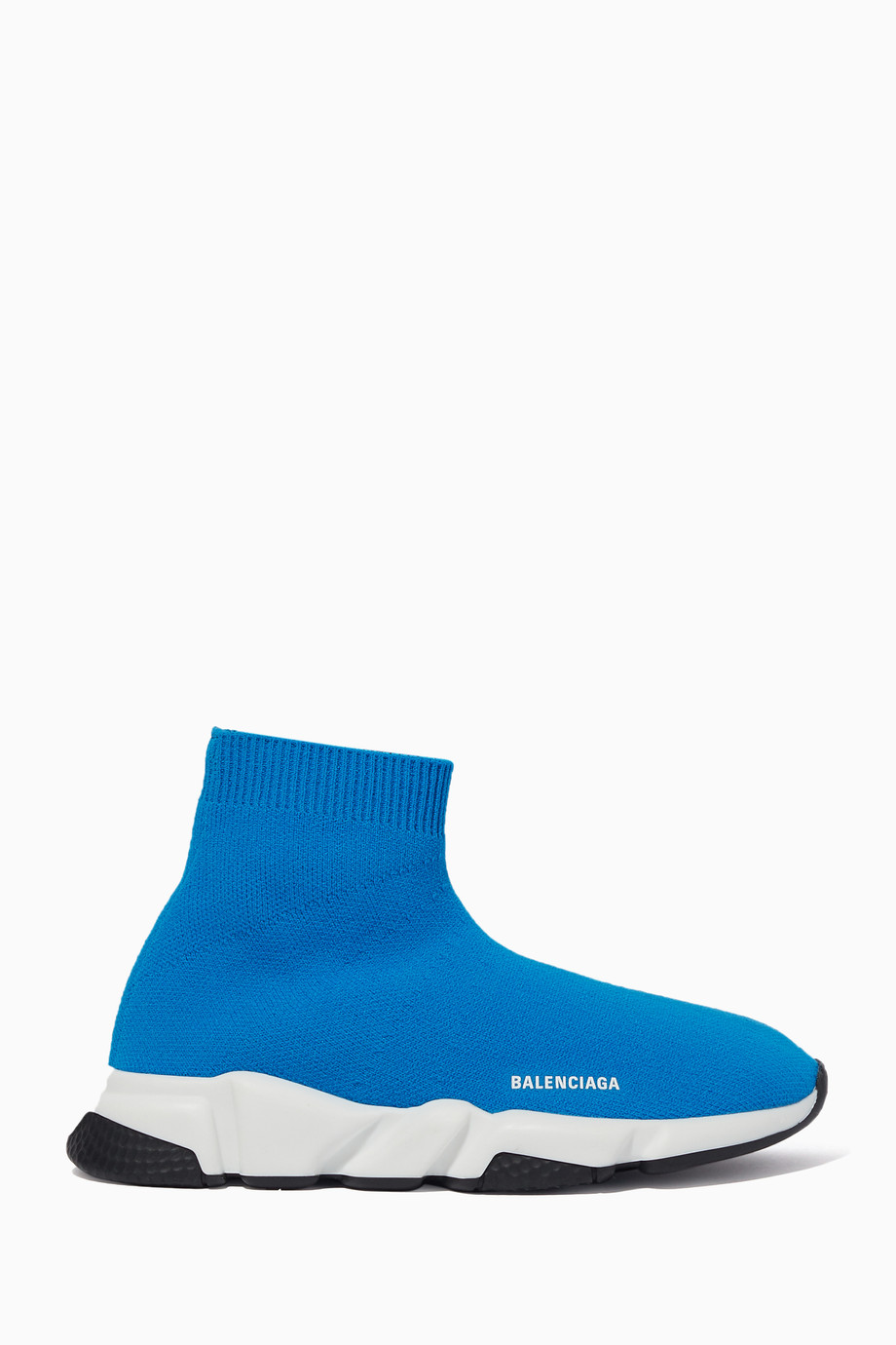 Shop Balenciaga Blue Speed Knit PullOn Sneakers for Kids
