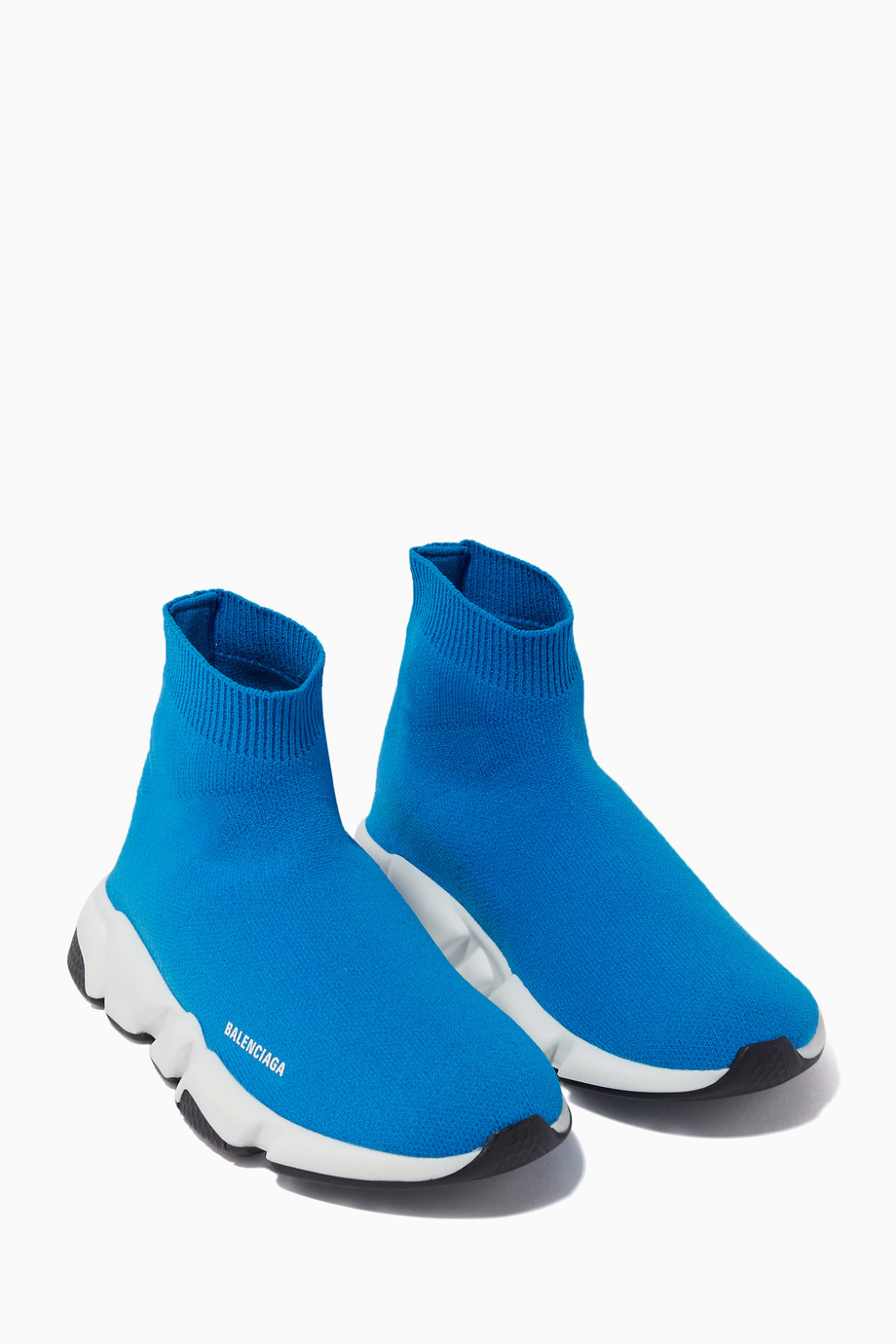Shop Balenciaga Blue Speed Knit PullOn Sneakers for Kids
