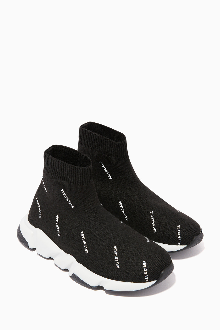 Shop Balenciaga Black Speed Knit Sneakers for Kids