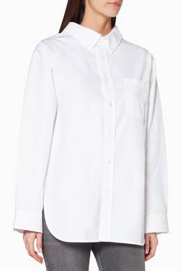 Shop Balenciaga White White Swing Collar Shirt For Women Ounass Uae