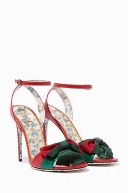 Shop Gucci Red Red Web Bow Sandals For Women Ounass Oman