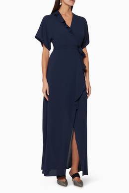 Nova frill wrap maxi dress clearance