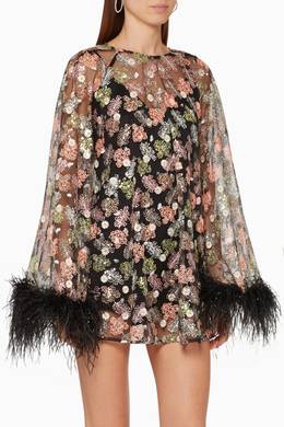 Shop Alice Mccall Black Celestial Creature Feather Swing Dress For Women Ounass Oman