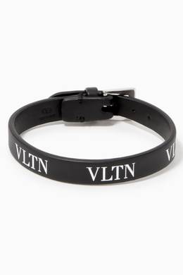 Shop Valentino Black Vltn Star Logo Rubber Bracelet For Men Ounass Oman