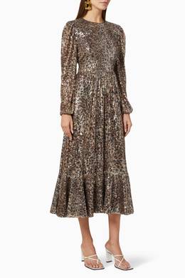 Shop Jonathan Simkhai Silver Emmy Speckle Sequins Midi Dress For Women Ounass Oman