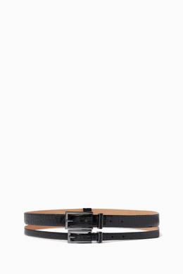 Shop Max Mara Black Cabras Double Belt In Reptile Embossed Leather For Women Ounass Uae
