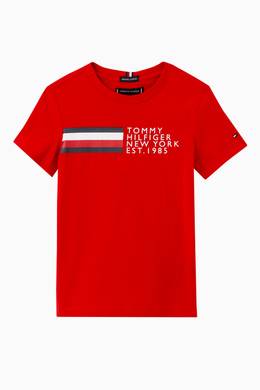 Tommy Hilfiger Red New Logo in Organic Jersey for | Ounass Saudi