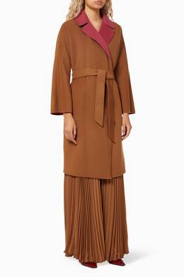 Shop Weekend Max Mara Burgundy Rail Reversible Coat In Wool For Women Ounass Uae