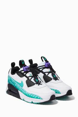 Shop Nike White Air Max 90 Toggle Sneakers In Leather For Kids Ounass Kuwait