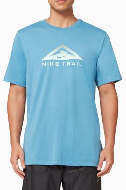 Shop Prada Blue Navy Triangle Logo T-Shirt for Men | Ounass UAE