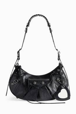 Shop Balenciaga Black Le Cagole Small Shoulder Bag in Arena 