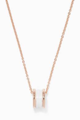 Shop Bvlgari Rose Gold Rose Gold B Zero1 Pendant With White Ceramic Necklace For Women Ounass Uae