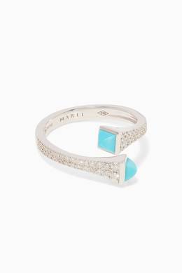 Shop Marli Silver White Gold Cleo Turquoise Ring For Women Ounass Kuwait
