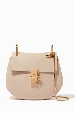 Shop Chloe Neutral Abstract White Small Drew Shoulder Bag For