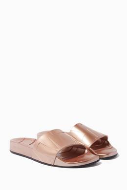 Shop Jimmy Choo Pink Rose Gold Rey Slides For Women Ounass Uae