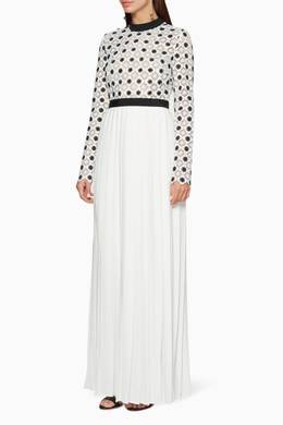 Shop Self Portrait White White 3d Floral Lace Maxi Dress For Women Ounass Saudi