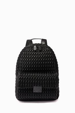 Shop Emporio Armani Black Elle Quilted Eco Leather Backpack For Women Ounass Saudi