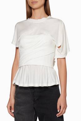 Shop Alexander Wang Neutral Ivory Twisted Corset T Shirt For Women Ounass Uae