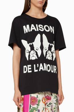 Shop Gucci Black Oversized Logo T Shirt For Women Ounass Oman