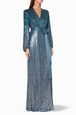 Shop Jenny Packham Multicolour Lunar Blue Aries Embellished Gown For Women Ounass Saudi