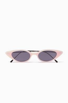 Shop Illesteva Pink Light Pink Marianne Cat Eye Sunglasses For
