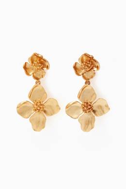 تسوق أقراط متدلية على شكل زهور ذهبية اللون Oscar De La Renta ذهبي للنساء ا ناس الكويت