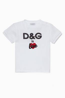 تسوق تي شيرت بطبعة D G Is Love أبيض Dolce Gabbana أبيض للأطفال ا ناس السعودية