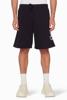 Shop Gucci Black Black Gg Logo Basketball Shorts For Men Ounass Oman