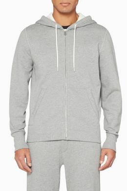 Shop Rag Bone Grey Heather Grey Classic Zip Hoodie For Men Ounass Uae