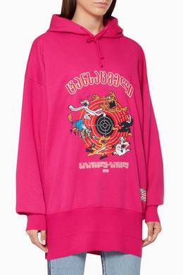 Shop Vetements Pink Comes To Life Cartoon Print Hoodie For Women Ounass Uae