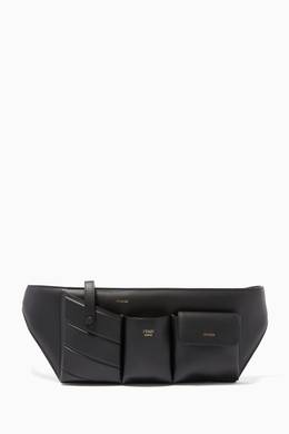Shop Fendi Black Black Calfskin Leather Belt Bag For Women Ounass