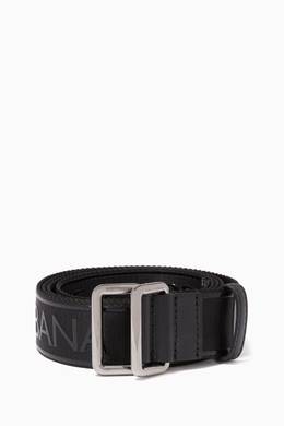 Shop Dolce Gabbana Black Dg Logo Belt For Men Ounass Kuwait