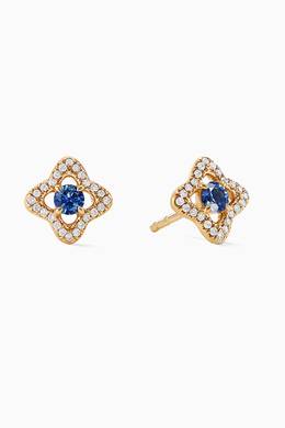 Shop David Yurman Yellow Venetian Quatrefoil Blue Sapphires Diamonds Earrings For Women Ounass Bahrain