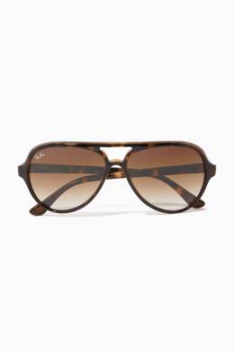 Shop Ray Ban Brown Cats 5000 Aviator Sunglasses For Men Ounass Oman