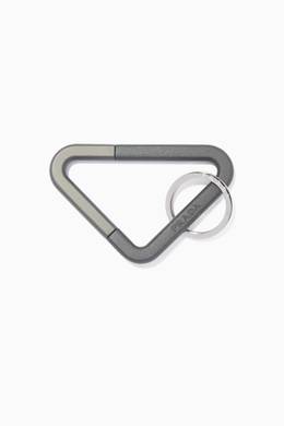Shop Prada Black Utility Triangular Clip Key Ring For Men Ounass