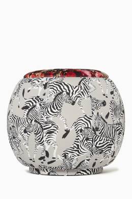 Shop Mishmashi Multicolour Floral Velvet Zebra Print Queen Pouf
