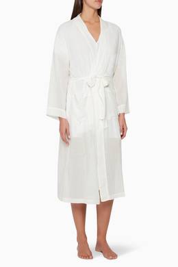 Shop Pour Les Femmes White Long Gauze Robe For Women Ounass Uae