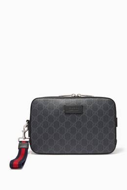 Shop Gucci Black Gg Canvas Zip Up Pouch For Men Ounass Uae