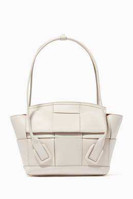 Shop Bottega Veneta White Arco 33 Leather Bag For Women Ounass