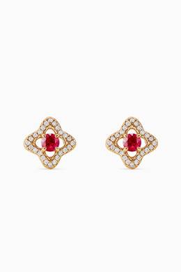 Shop David Yurman Yellow Venetian Quatrefoil Rubies Diamonds Earrings For Women Ounass Bahrain