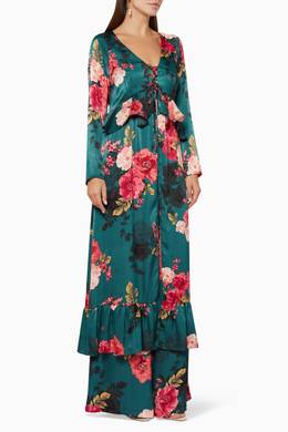Shop Misa Multicolour Morgan Floral Robe Dress For Women Ounass Uae