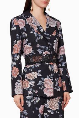 Shop Keepsake The Label Blue Atomic Floral Print Blazer For Women Ounass Uae