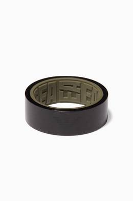 Shop Emporio Armani Multicolour Logo Stainless Steel Ring For Men Ounass Oman