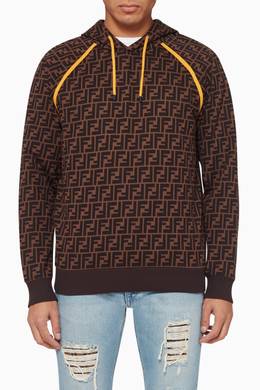 Shop Fendi Brown Ff Logo Hoodie For Men Ounass Oman