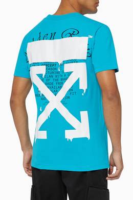 Shop Off White Blue Dripping Arrow Logo T Shirt For Men Ounass Oman