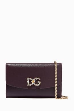 تسوق Crystal Dg Mini Bag In Dauphine Leather Dolce Gabbana أحمر للنساء ا ناس البحرين