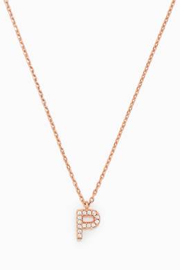 Shop Khailo Silver Rose Gold Letter Pendant Necklace For Women Ounass Saudi
