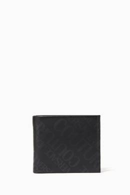 Shop Versace Jeans Black Logo Print Leather Wallet For Men Ounass Saudi